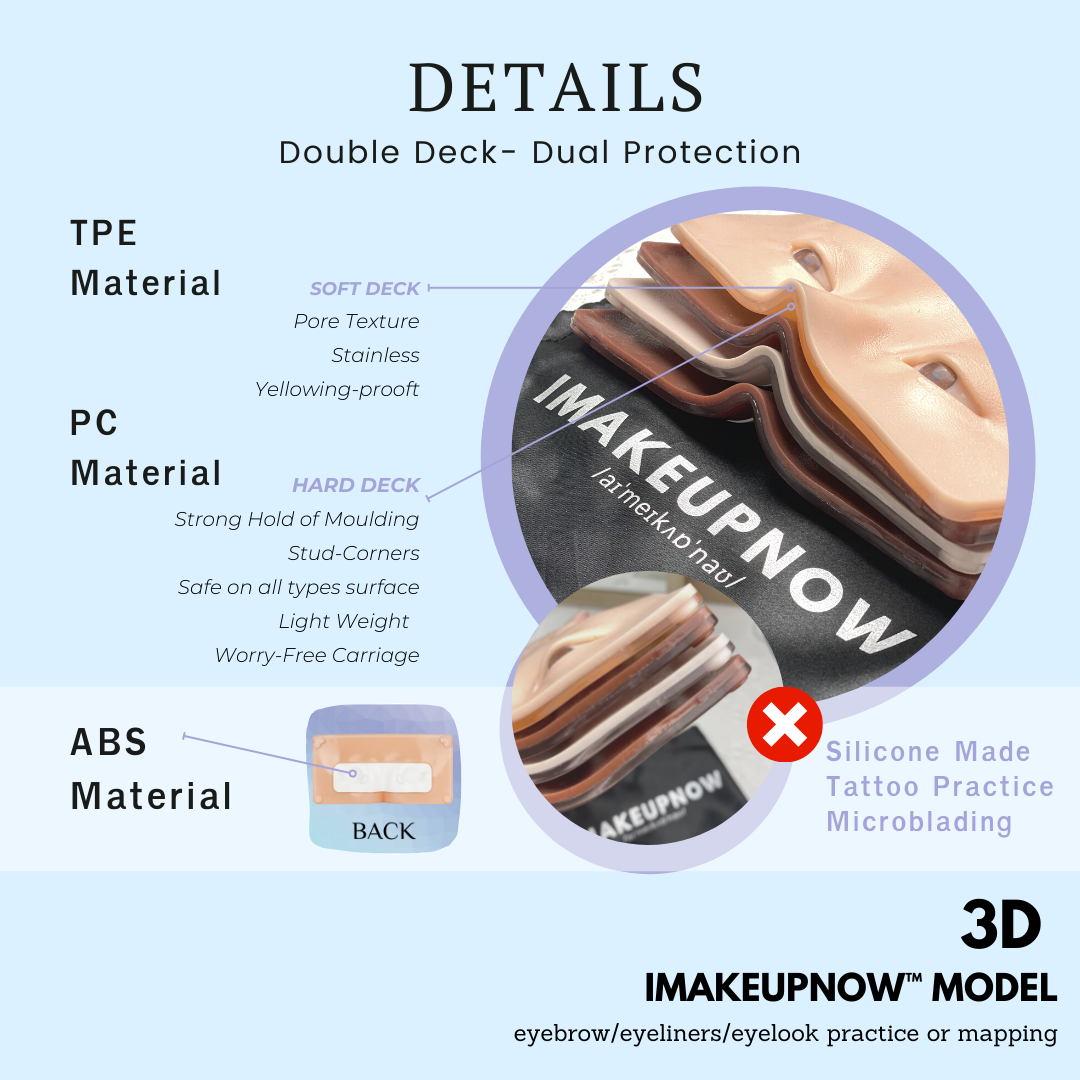 Imakeupnow - Makeup Practice Face Board #1 Pale 2 - Brown Eyes