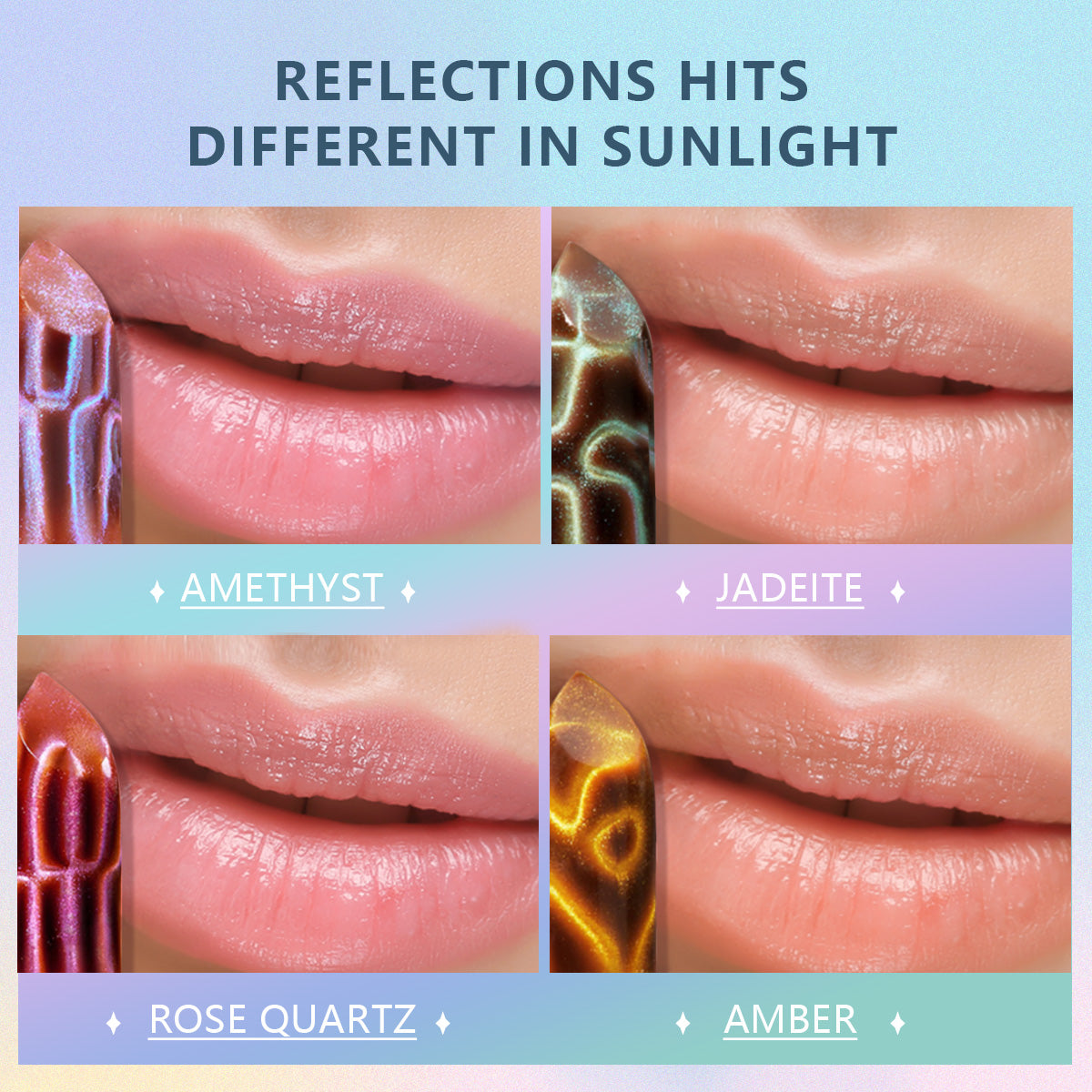 Imakeupnow - Shimmer Lip Balm 2Pcs - Amber+Rose Quartz