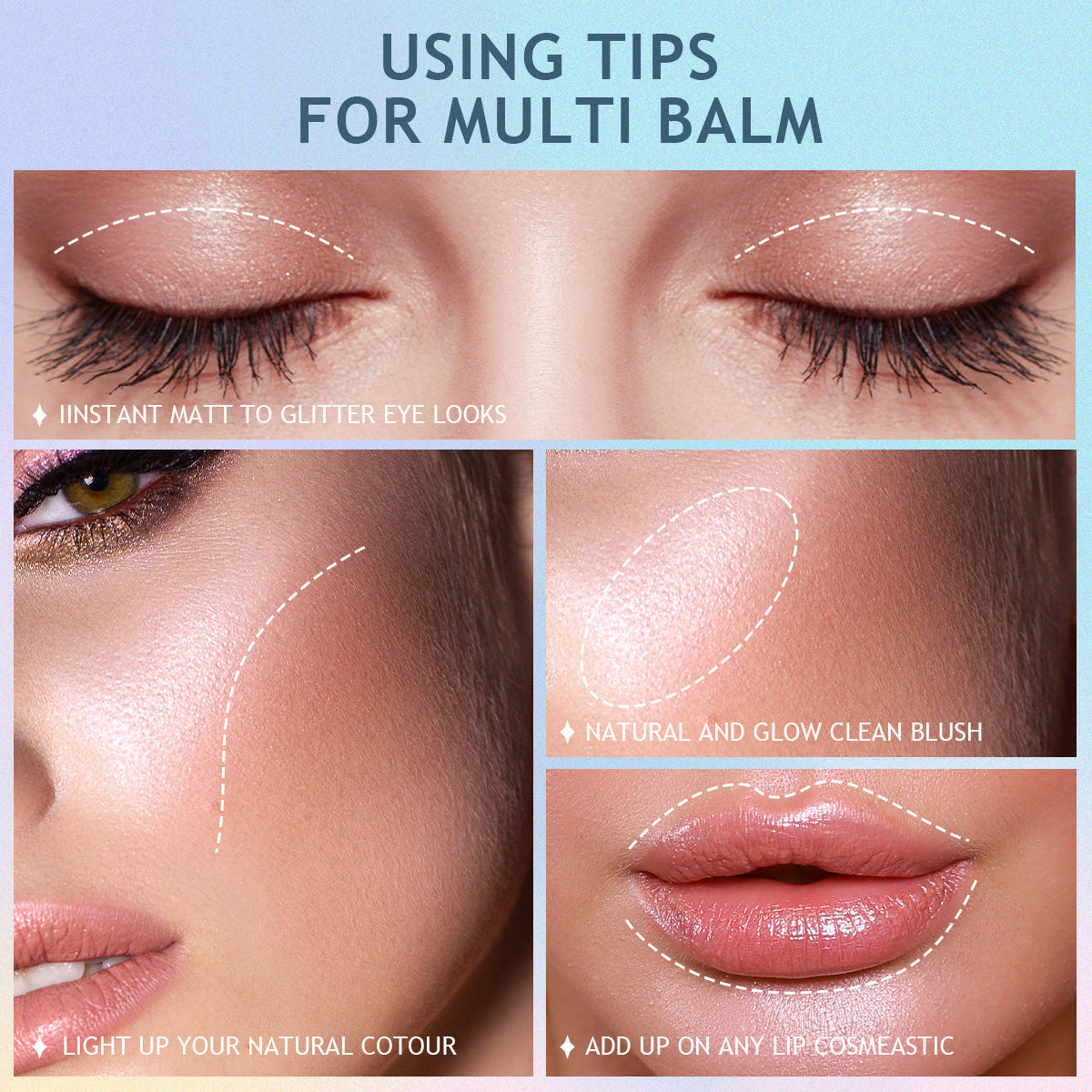 Imakeupnow - Shimmer Lip Balm 2Pcs - Amber+Rose Quartz