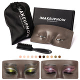 Imakeupnow - Makeup Practice Face Board #6 Dark Brown 3 - Brown Eyes