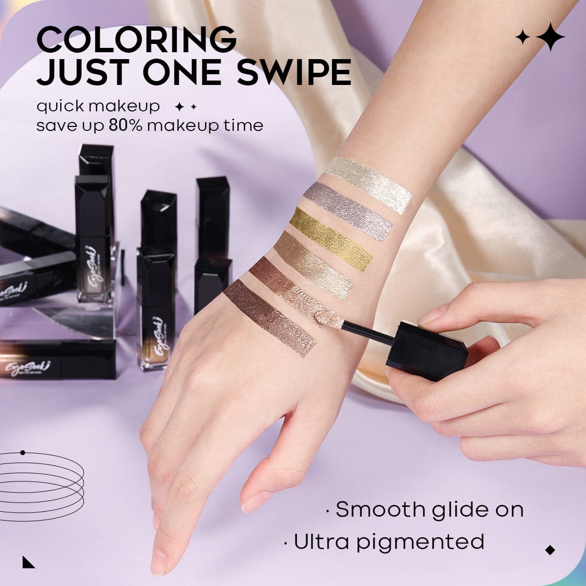 Eyeseek Colorful Metal Liquid Glitter Eyeshadow(6pcs)