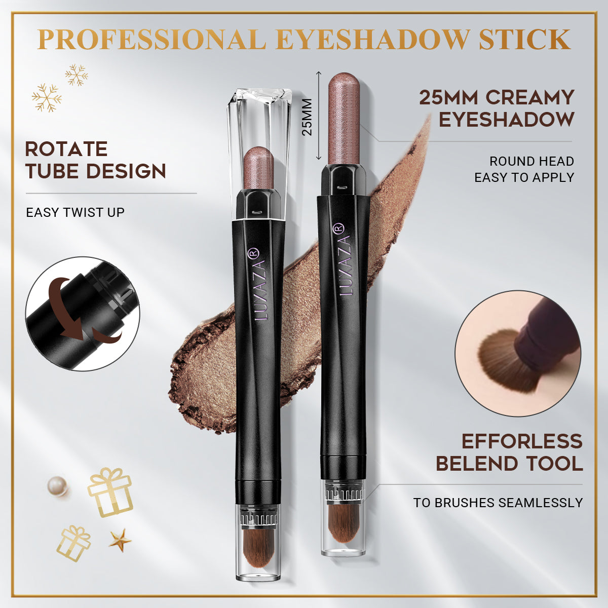 Magic Color Eyeshadow Stick (6pcs)-Neutral Khaki【US ONLY】