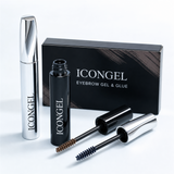 ICONGEL Mascara Set, Black & Brown Dual Shade Volumizing Lengthening Mascara, Long Lasting Smudge Resistant Lash Makeup, Quick Dry Curling Mascara for Natural Fuller Lashes