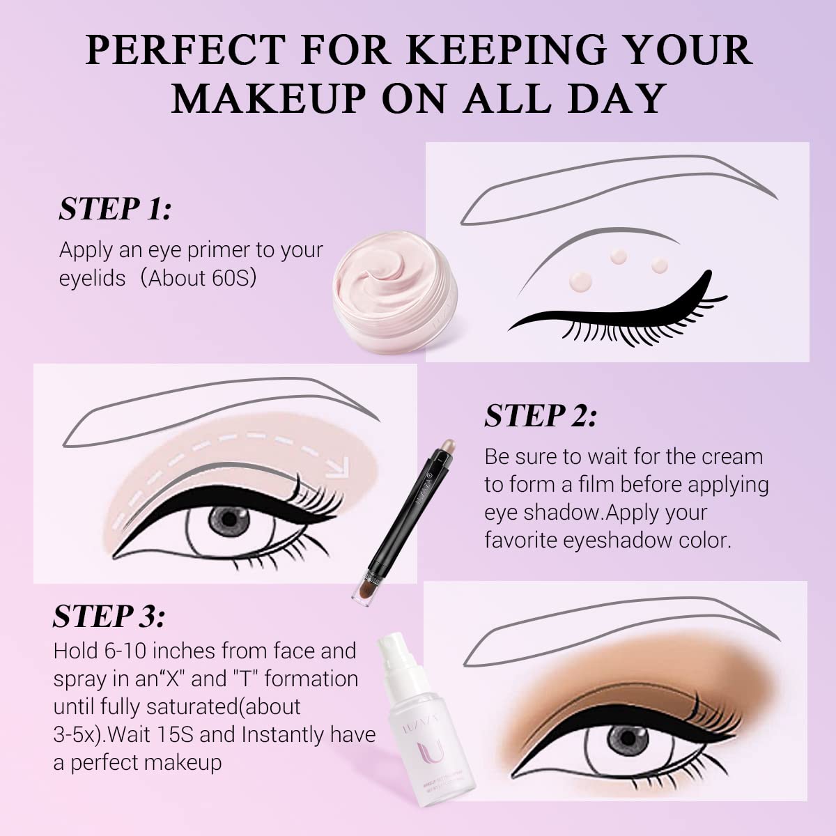 3-in-1 Eye Makeup Kit(5pcs) - Rose Crown Set