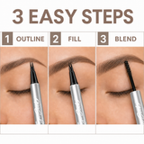 EYESEEK Dual-Ended 2-Prong Liquid Eyebrow pencils with Soft Brush Tip and Spoolie, Precision Brow Marker for Hair-Like Strokes, Define, Fill and Blend