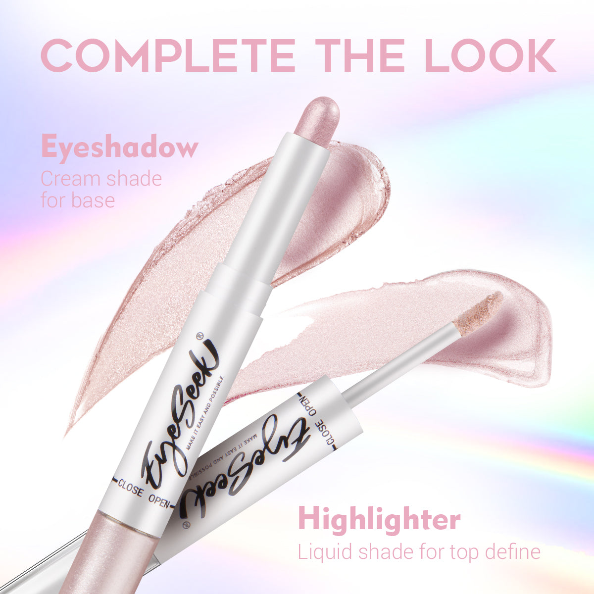 Eyeseek 2 in 1 Eyeshadow and Liquid Glitter Eyeshadow #02 - Champaign Rose