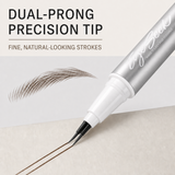EYESEEK Dual-Ended 2-Prong Liquid Eyebrow pencils with Soft Brush Tip and Spoolie, Precision Brow Marker for Hair-Like Strokes, Define, Fill and Blend