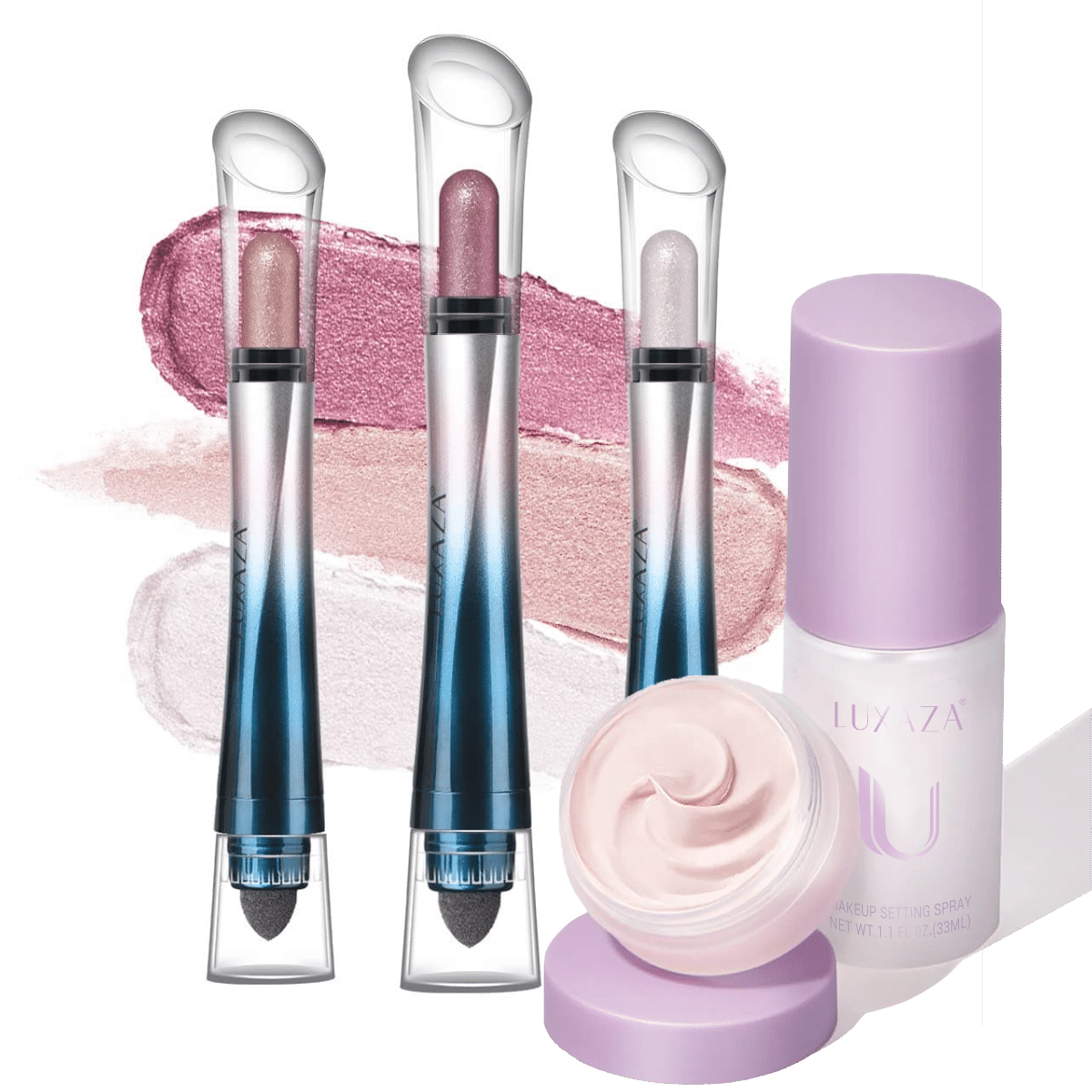 LUXAZA 3-in-1 Eye Makeup Kit(5pcs) - Pink Sceptre Set
