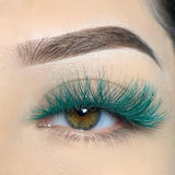 1 Pair Handmade Faux Mink Eyelashes- Pine Green - IMAKEUPNOW. INC