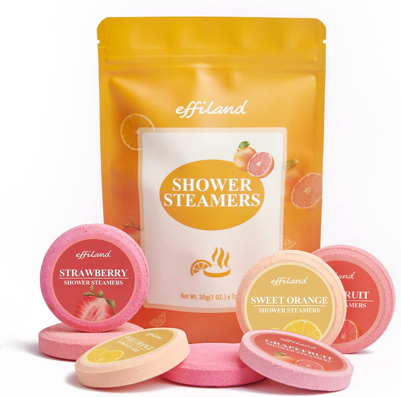 EFFILAND Shower Steamers Aromatherapy-Sweet Orange(7pcs)【US ONLY】