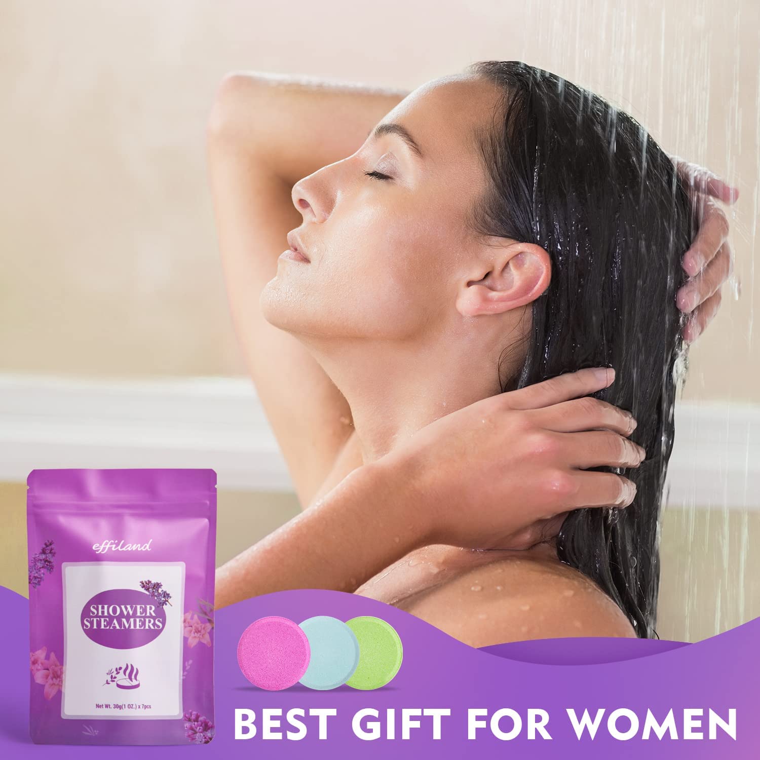 EFFILAND Shower Steamers Aromatherapy-Lavender(7pcs)【US ONLY】