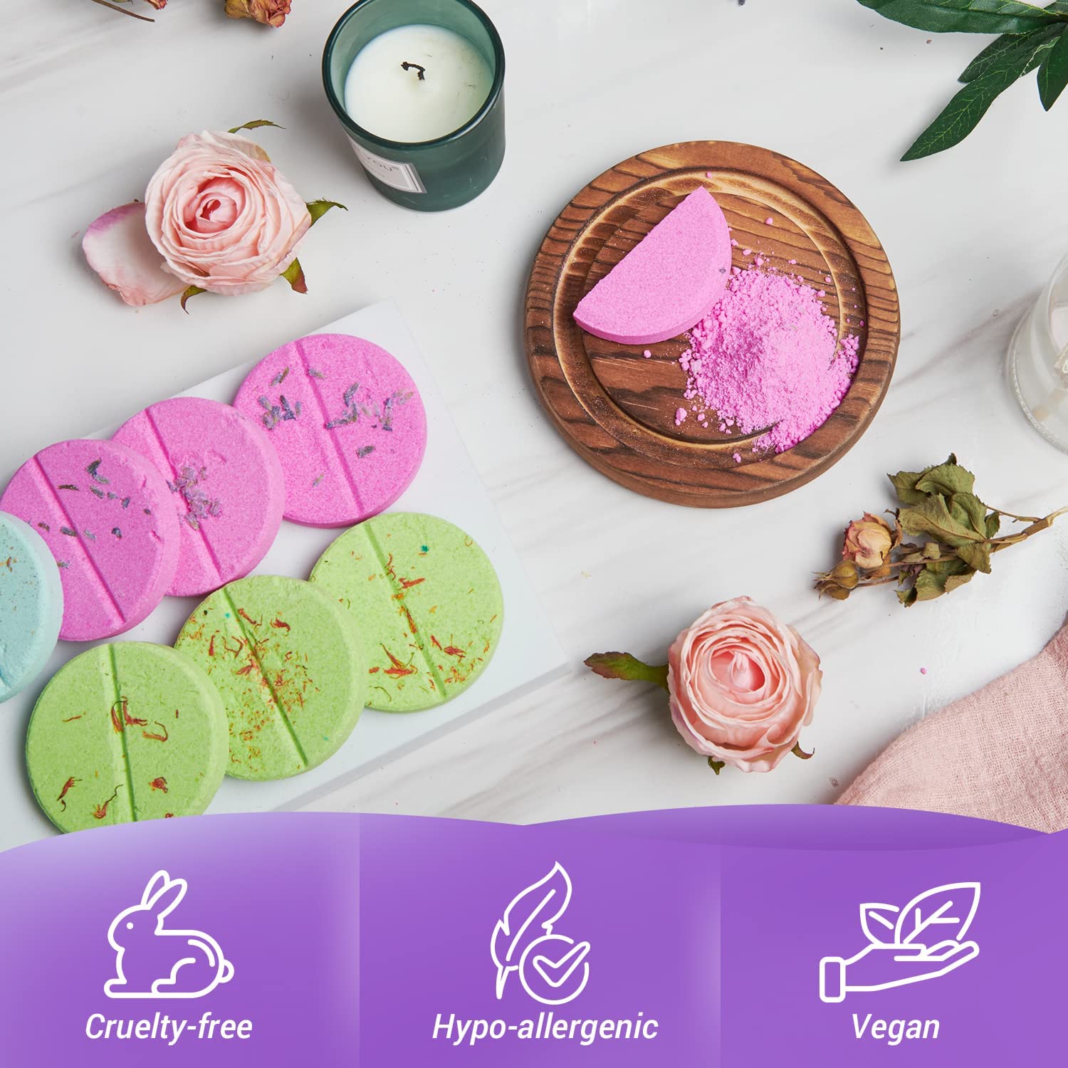 【US ONLY】EFFILAND Shower Steamers Aromatherapy-Lavender(7pcs)
