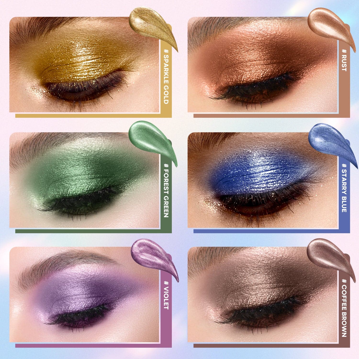Eyeseek Colorful Summer Liquid Glitter Eyeshadow（6pcs）